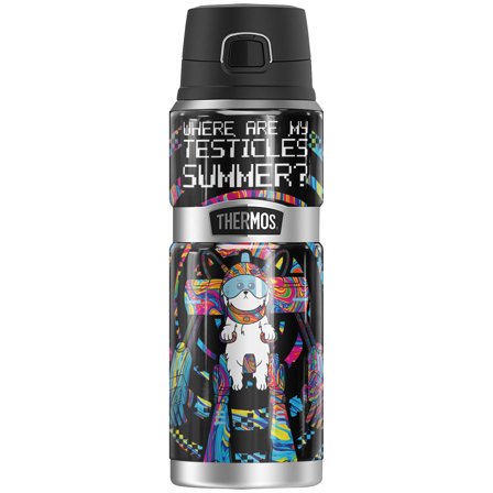 Rick and Morty Snowball Psychedelic Swirl THERMOS STAINLESS KING Stainless Steel Drink Bottle, Vacuum insulated & Double Wall, 24oz