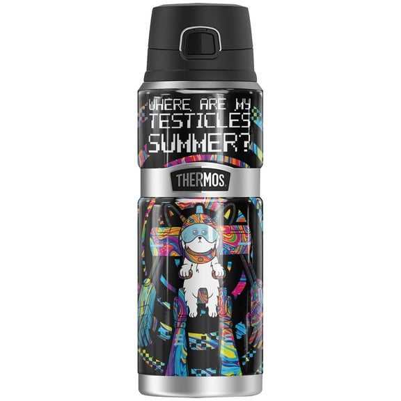 Rick and Morty Snowball Psychedelic Swirl THERMOS STAINLESS KING Stainless Steel Drink Bottle, Vacuum insulated & Double Wall, 24oz