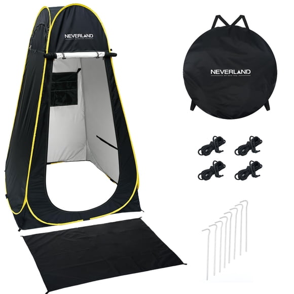 Carpa de ducha portátil NEVERLAND Pop Up 120 x 120 x 195 cm, color negro