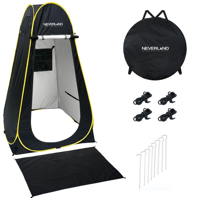 Carpa de ducha portátil NEVERLAND Pop Up 120 x 120 x 195 cm, color negro