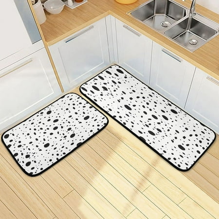 

Kitchen Floor Mat 2 Sets Carpet Floor Mat Kitchen Mat Bathroom Mat Living Room Mat Bedroom Mat Absorbent Delicate Fabric No Ball Black Circle