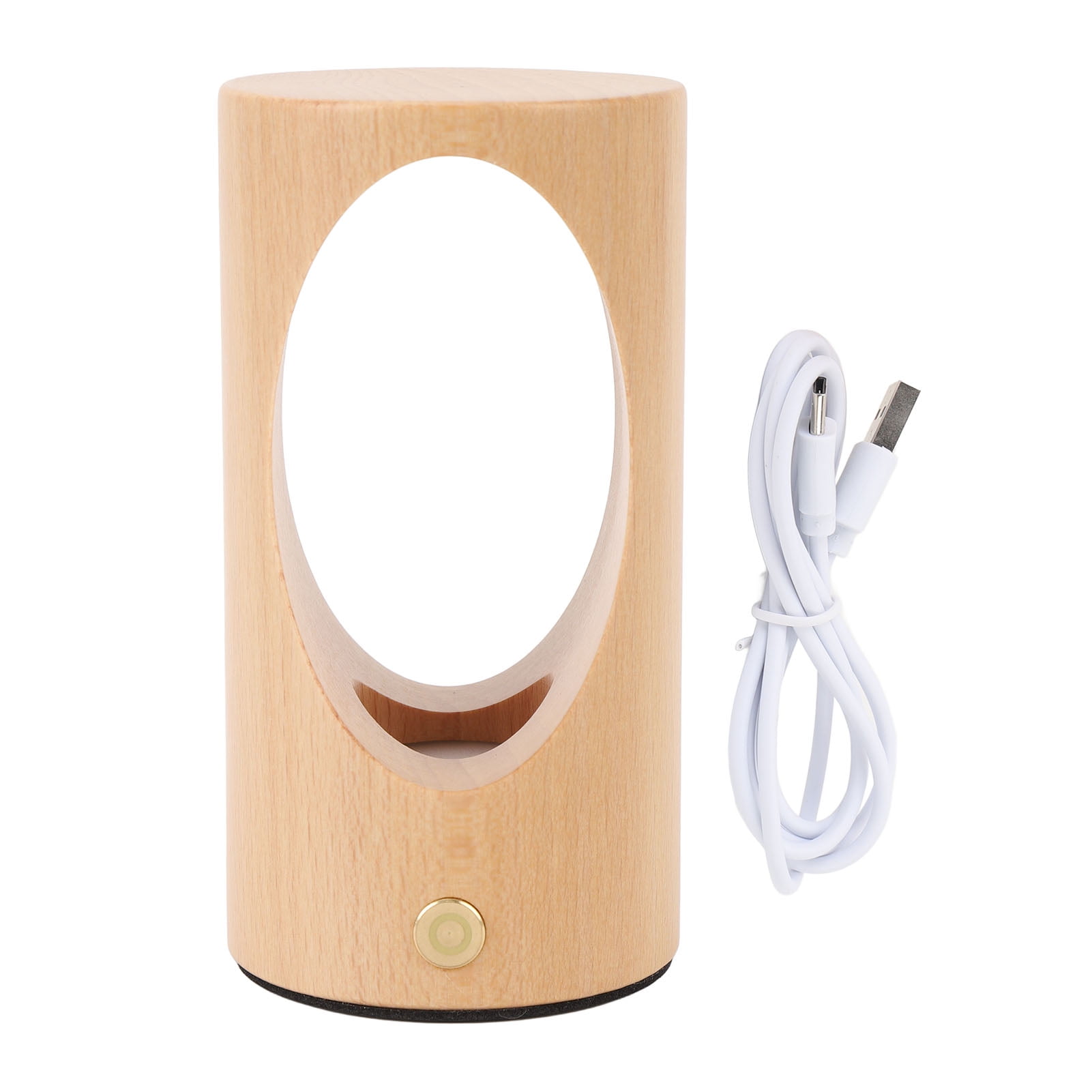 Household Organizer Baby Night Light, LED Bedside Lamp Touch Control Decor Wooden for Bedroom