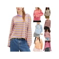 thumbnail image 2 of Gupgi Women's Striped Pullover Spring Loose Sweatshirt Casual Long Sleeve Crew Neck Tops, 2 of 5