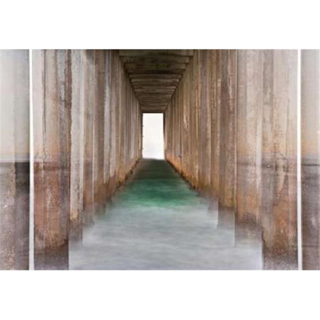Gango Editions PDXPSPSN327SMALL Under Scripps Pier II Poster Print by Lee Peterson, 10 x 14 - Small