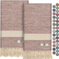 thumbnail image 1 of Ephesus Towels Toallas De Mano - Juego De 2 | 18.0 X 30.0 In – Toalla De Mano Turca Decorativa Para Baño, Cocina, Cara De Invitados, Pelo, Té (Salmón Diamante), 1 of 5