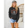 thumbnail image 4 of Women Halloween Meditating Skeleton Jack o Lantern Graphic Long Sleeve Pullover for Halloween Party, 4 of 6
