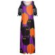 thumbnail image 4 of Vestidos Para Mujer Maxi Vestido Moda Verano Estampado Casual Cuello Pico Encaje Cosplay Manga Corta Vestido Largo Odeerbi ODB148391, 4 of 5