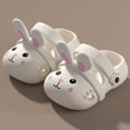 thumbnail image 2 of KPOPLK Toddler Little Kids Slides Sandals Dinosaur Bunny Beach Pool Shower Slides Anti-Skid Home Bath Slippers Cute Summer Outdoor Shoes for Girls and Boys Size 13,White, 2 of 9