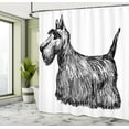 thumbnail image 4 of Ambesonne Scottie Dog Shower Curtain, Brush Strokeds, 69"Wx84"L, Charcoal Grey and White, 4 of 4