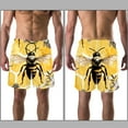 thumbnail image 3 of luoweisi Men's Beach Shorts Quick Dry Swim Trunks with Mesh Lining Bee M, 3 of 5