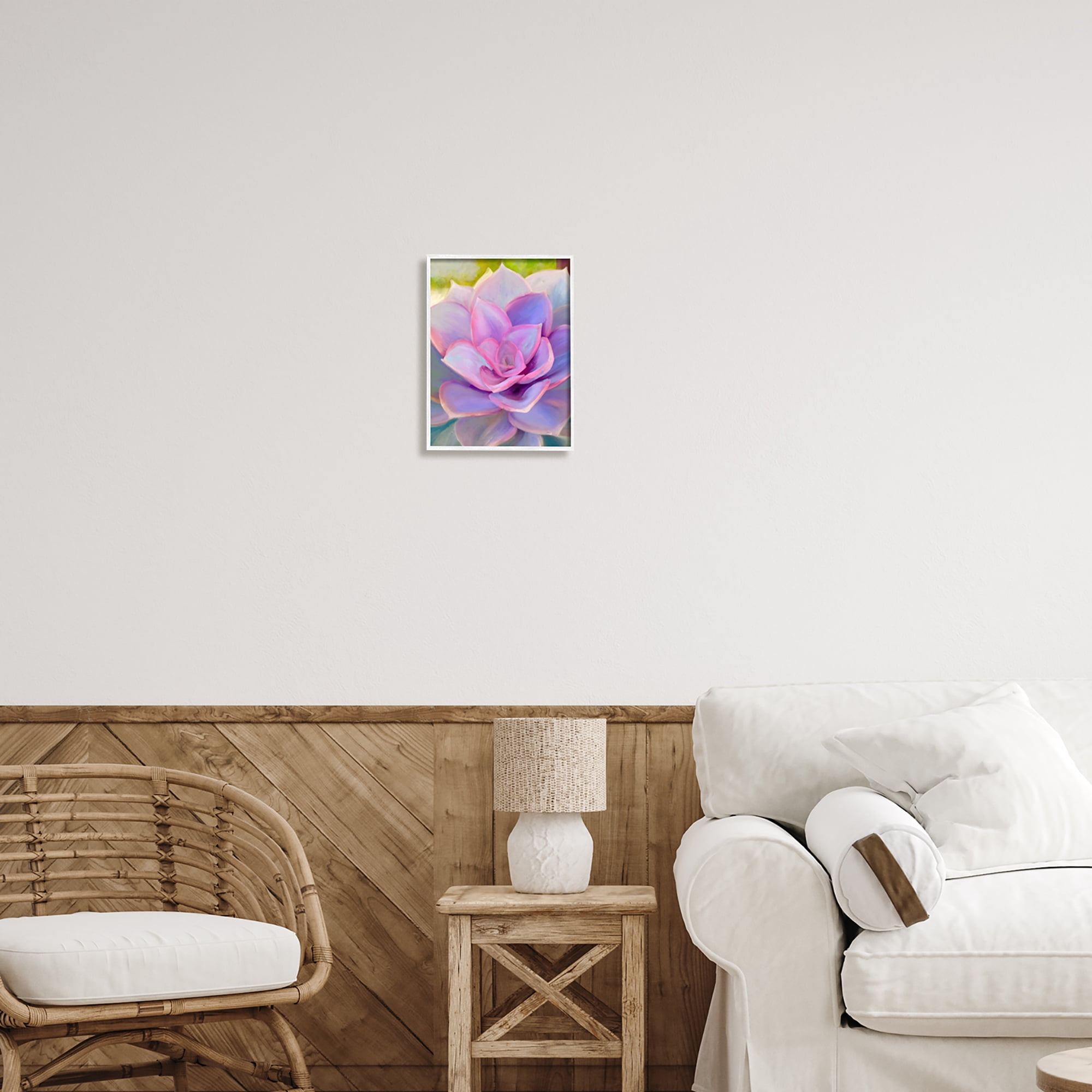 Stupell Industries Purple Plant Leaves Botanical & Floral Painting White Framed Art Print Wall Art, 11 x 14