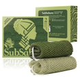 thumbnail image 1 of SubSahara Auténtica esponja de red africana – 2 piezas exfoliante para todo tipo de piel esponja de baño para cara y cuerpo, viaje portátil, duradera, suave exfoliación (verde oliva y verde claro), 1 of 7