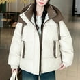 thumbnail image 6 of Womens Winter Jackets Stand Collar Front Zip Quilted Cardigan Thermal Thick Casual Cotton Outwear With Pockets (M, Black), 6 of 7