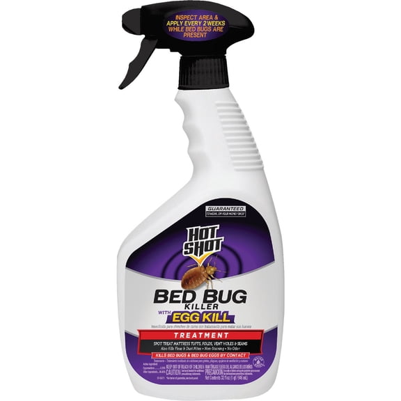 Hot Shot Bed Bug Killer Spray - Kills Bed Bugs, Eggs, Fleas, Dust Mites - 32 Ounce — Residential Use, Standard Application