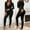 Black, variant on Ichuanyi Womens Jumpsuits, Women Casual Deep-V Solid Button Romper Long Playsuit Strap Jumpsuit
