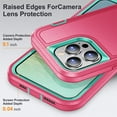 thumbnail image 5 of JTCASES Compatible with iPhone 15 Pro Max Case Heavy Duty Protective Rugged Phone Case, Full Body Anti-dust Shockproof Drop Proof Armor Durable Cover Case for iPhone 15 Pro Max 6.7 inch, Rose/Mint, 5 of 9