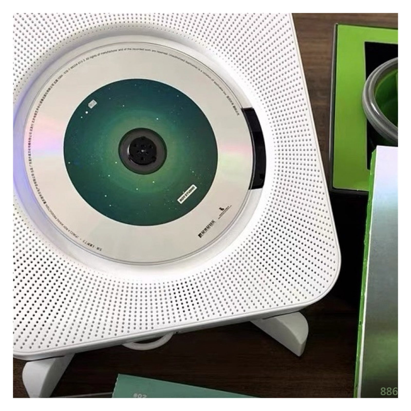 Wall Mount CD Player Bluetooth Music Player Retro Vinyl Design Home Decor Gift for Birthday