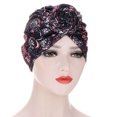 thumbnail image 2 of SPRING PARK Women Head Scarf Multicolor Spiral Adult Floral Turban Cap Leaf Print Outdoor Hair Cover Headdress, 2 of 5