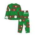 thumbnail image 2 of Bingfone Womens Pajama Sets Cute Santa Print,Long Sleeve Loungewear Pajamas Set-Small, 2 of 9