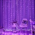 thumbnail image 4 of Cadena de luces para cortina de 300 LED, 9.8 pies x 9.8 pies, 8 modos de iluminación, cadena de luces para ventana, boda, fiesta, hogar, jardín, dormitorio, decoración de pared interior al aire libre (púrpura) ER, 4 of 4