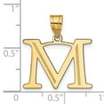 thumbnail image 4 of 14k Yellow Gold Etched Finish Block Letter M Initial Design Pendant, 4 of 4