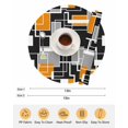 thumbnail image 6 of 15 Inch Round Placemats Set of 4, Burnt Orange Black Geometric Non Slip Heat Insulation PP Table Mats, Modern Color Block Abstract Washable Place Mats for Kitchen Dining Party Table Decor, 6 of 7