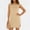 Khaki, variant on NTACZA Casual Women Dress Sleeveless Comfy Midi Dress Ladies Crew Neck Vacation Split Tank Dress L