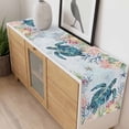 thumbnail image 4 of Coastal Turtle Table Runner - 108 Inch Long, Kitchen Dining Table Runner Dresser Scarves, Nautical Ocean Coral Jellyfish Seashells Farmhouse Decor for Coffee Tables Wedding Party Banquet, 4 of 8