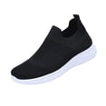 thumbnail image 2 of BRGZLK Womens Athletic Shoes Summer Trendy Solid Color Slip On Tennis Workout Sneakers Mesh Breathable Lightweight Casual Slip On Shoes for Running Walking Black 6, 2 of 9