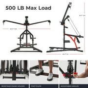 Sunny Health & Fitness Multifunctional Strength Training Cable Home Gym – Complete Pully Workout System with Training Attachments - SF-HG92401