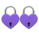 thumbnail image 3 of 2 juegos de candado de corazón de Metal, candado exquisito colorido, suministros de artesanía para el hogar con llaves, 30x39mm, color morado, 3 of 5