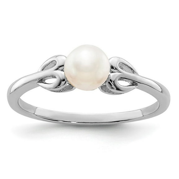 925 Sterling Silver Polished Freshwater Cultured Pearl Ring Size 7 Measures 2mm Wide - Ring for Women