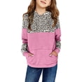 thumbnail image 2 of Atogsazn Kids Girls Fleece Pullover Hoodies Cute Leopard Printed Hooded Sweatshirts Fall Winter Clothes with Pockets Hot Pink 4-5 Years, 2 of 4