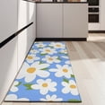 thumbnail image 4 of Blue Daisy Flower Green Leaves Pattern Kitchen Rug Mat,Kitchen Runner Rugs Non Skid Washable,Decorative Kitchen Floor Mats for Kitchen,Sink,Laundry,17"X47", 4 of 5
