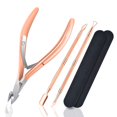 thumbnail image 3 of Cuticle Nippers, 4 in 1 Cuticle Grooming Kit with Cuticle Cutter, Professional Stainless Steel Manicure Pedicure Tools for Nails and Toenails (Rose Gold), 3 of 4
