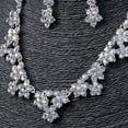 thumbnail image 2 of MLINS Bridal Jewelry Set White Alloy Pendant Necklace and Earrings with Delicate for Decoration, 2 of 8