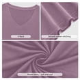 thumbnail image 4 of JYLFC Womens V Neck T-Shirts Short Sleeve Tops Casual Basic Shirts,Purple L, 4 of 6