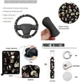 thumbnail image 7 of Jeiento Skeleton Car Seat Covers Set of 13 Car Seat Belt Pad Cover Steering Wheel Cover Car Trash Can Rear View Mirror Cover Car Cup Coasters Keychains Chapstick Holder Universal Fit, 7 of 7