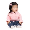 thumbnail image 4 of Wonder Nation Baby Girls Denim Jacket with Long Sleeves, Sizes 0/3M-24M, 4 of 6