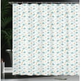 thumbnail image 4 of Ambesonne Orange Blue Shower Curtain, Sailboat Seagull Fishes, 69"Wx84"L, Multicolor, 4 of 5