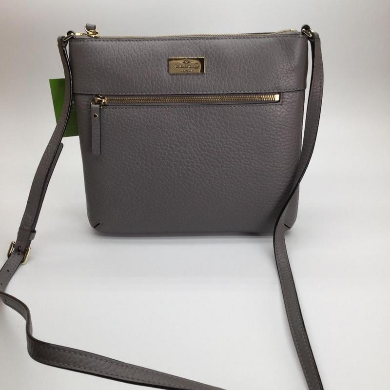 VOCUS Genuine Leather Women Crossbody Bag With Functional Multi Zipper Pocket Grey 