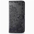 thumbnail image 2 of Funda de cuero tipo billetera para Oppo Reno 4z 5g con diseño de mandala en relieve y tapa magnética, protección a prueba de golpes, color negro, 2 of 5