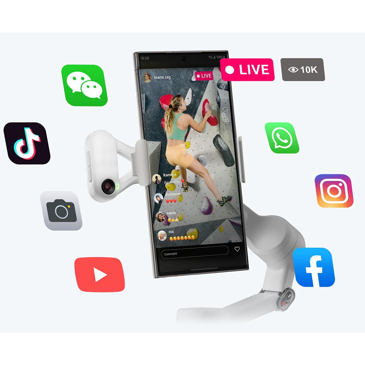 Insta360 Flow 2, AI Tracker Bundle, Stone Gray