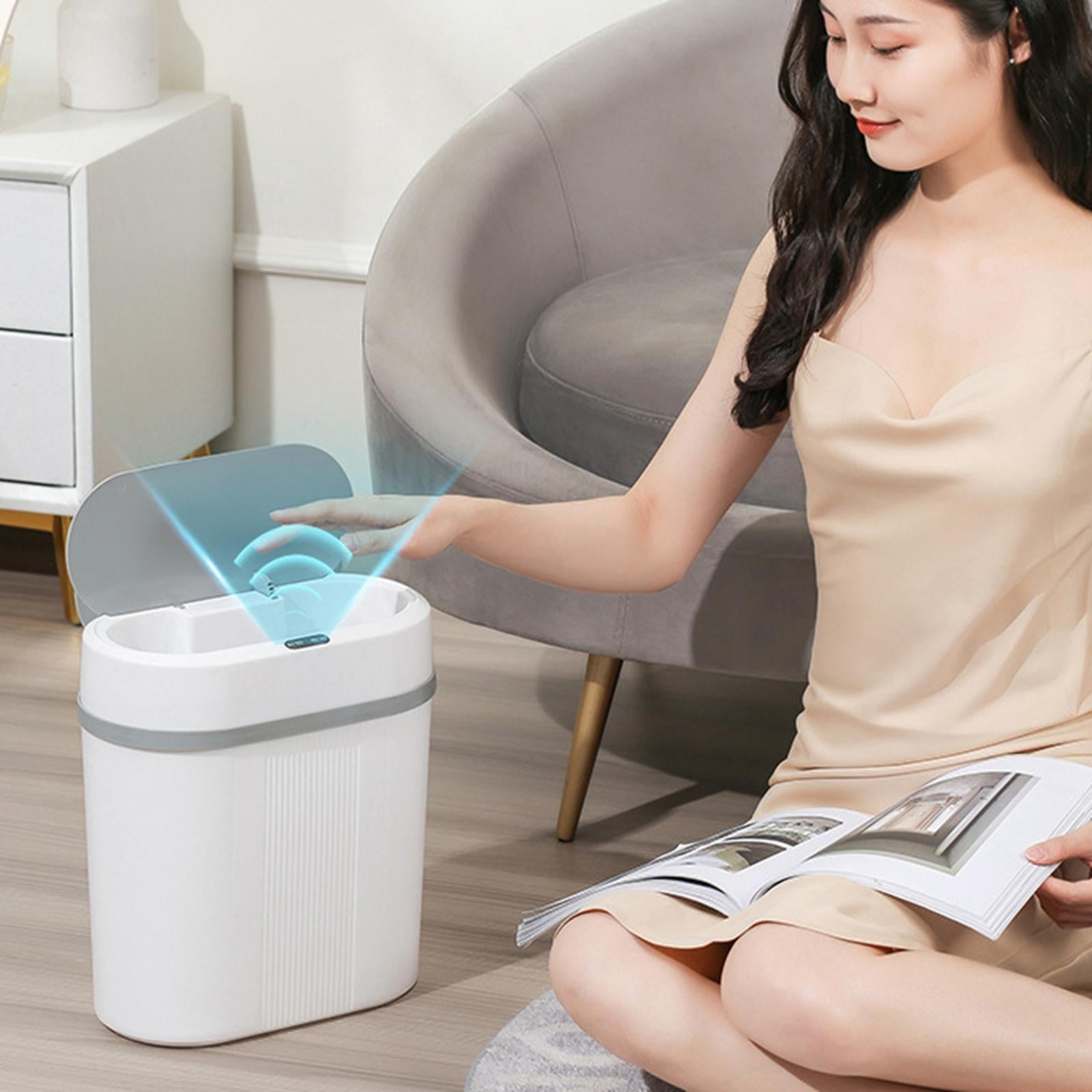 Smart Trash Can with Lid Automatic Touch Free Battery Powered Dustbin