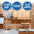 thumbnail image 2 of Air King 9119 Ventilador de pedestal oscilante ajustable de grado comercial, 18 pulgadas, 3 velocidades, 1/20 caballos de fuerza, color blanco, 2 of 5