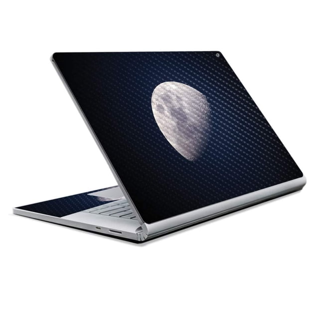 MightySkins Carbon Fiber Skin for Microsoft Surface Book 2 13" (2017) - Moon,Protective, Durable Textured Carbon Fiber Finish,Easy to Apply, Remove, and Change Styles,