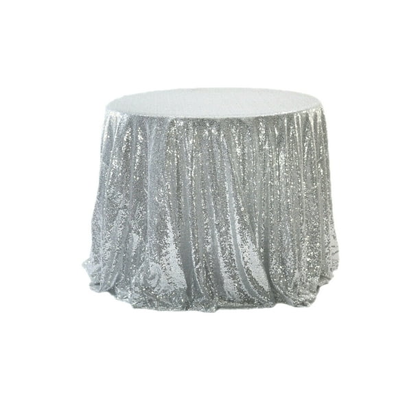 Round Sparkle Sequin Tablecloth Cover For Wedding Party Banquet Table Decor Us Com Wedding Party Banquet Table Decor, Small Round Silver Tablecloth