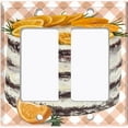 thumbnail image 2 of Metal Light Switch Wall Plate Outlet Cover (Layered Vanilla Frosting Chocolate Orange Lemon Cake - Double Rocker), 2 of 2