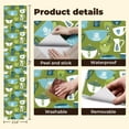 thumbnail image 5 of Retro Peel and Stick Wallpaper 23.6in x 9.8ft Vintage Floral Cup Blue Green Tones Contact Paper Vinyl Waterproof Self Adhesive Wall Paper for Bedroom Shelf Cabinet Renter Friendly, 5 of 8