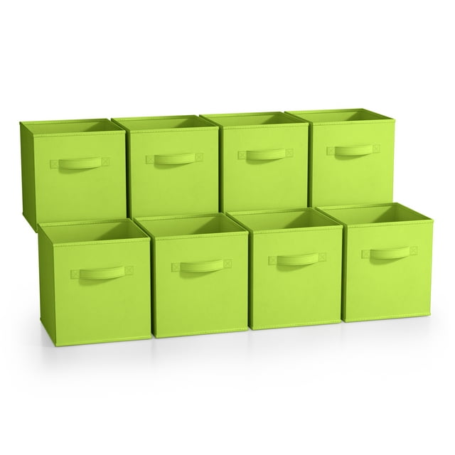 Sorbus Fabric Storage Bins 11" Foldable Cubes With Handles For Pantry, Cubbies, Toy And Closet Shelving Organization - 8Pk